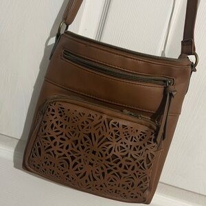 Brown Crossbody Bag with Cutout Design